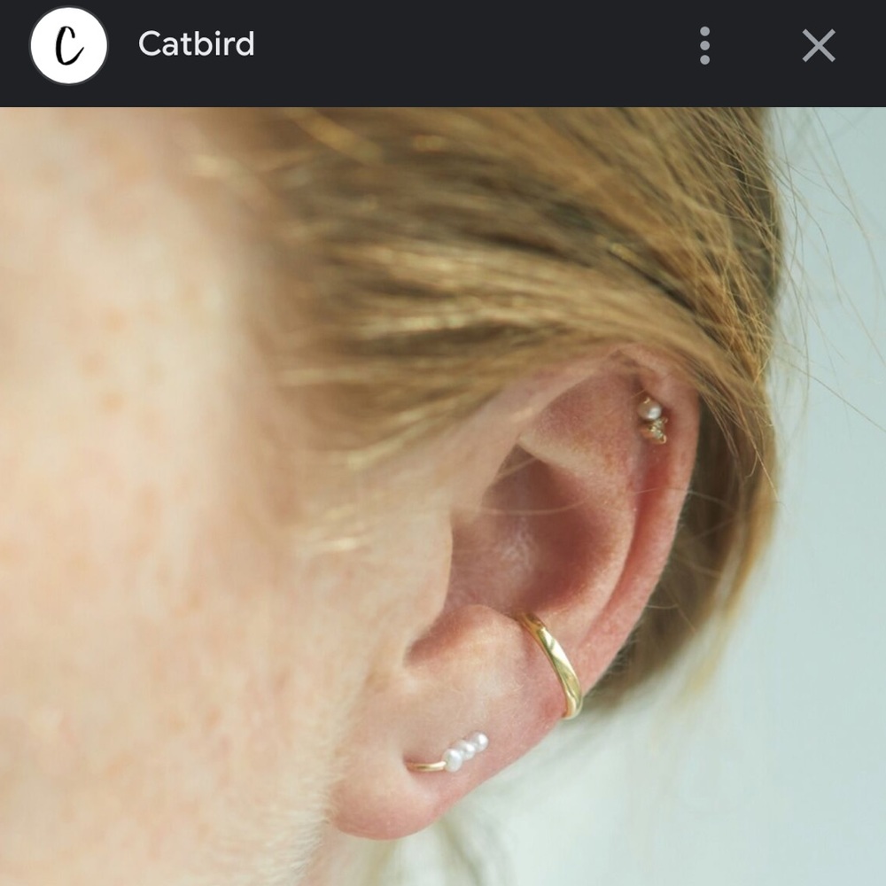 CATBIRD JEWELRY SET - DISCONTINUED Pearl Ear Climber, Pearl Charm, & Bracelet